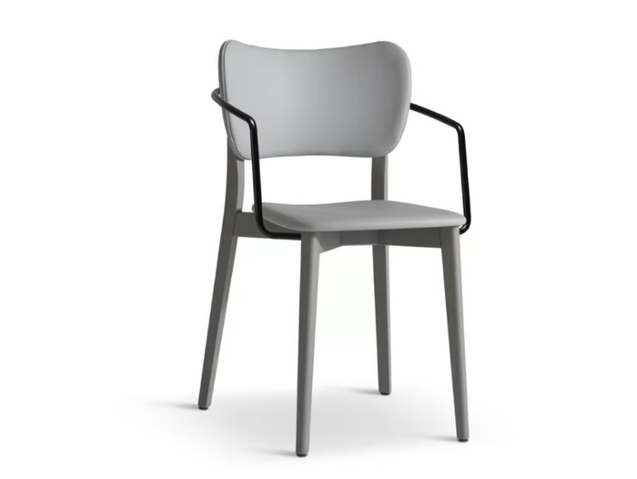 SELMA 349 - Stackable beech chair with armrests _ Origins 1971